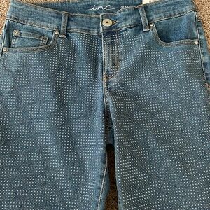 INC sparkle stud skinny leg denim jeans. Size 4 NWT